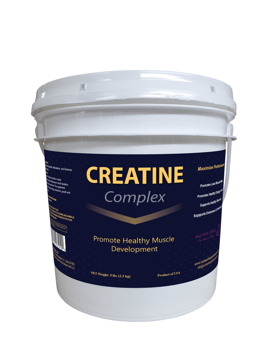 Creatine Complex muscle support supplement by Nutra Cell for strength and performance in horses